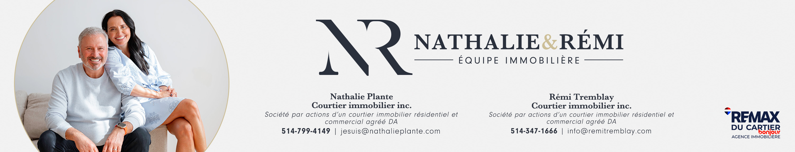 Nathalie Plante et Rémi Tremblay, RE/MAX Bonjour - Courtiers immobiliers agréés Saint-Sauveur
