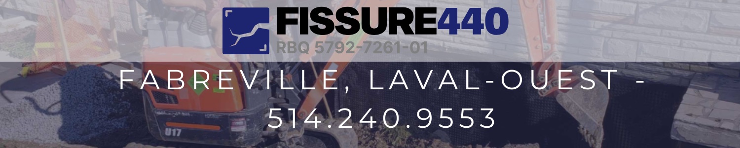 Fissure 440 - Drain Français, Imperméabilisation - Réparation de fissures Fabreville